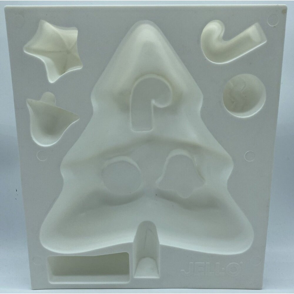 Vintage Jello-O Jigglers Christmas Tree Mold White Plastic Holiday Xmas Jello